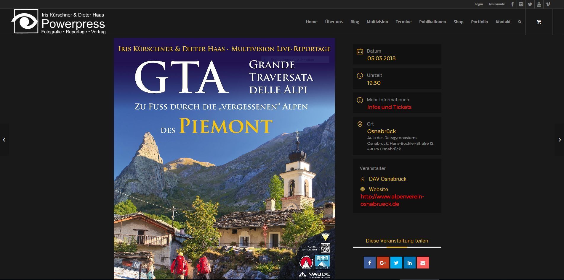 Screenshot Termin GTA auf powerpress.ch