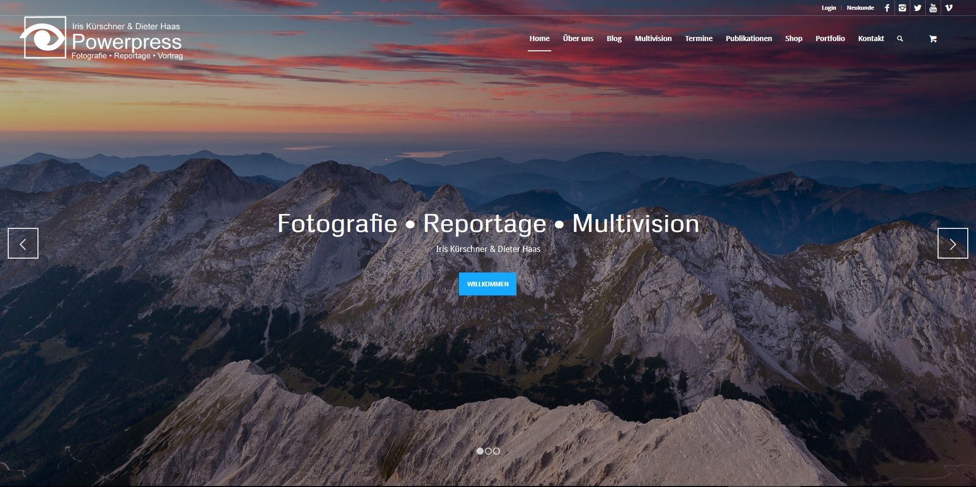 Screenshot der neuen Website powerpress.ch